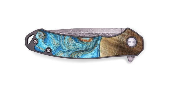 EDC Wood Pocket Knife - Gregg (Teal & Gold, 801025)