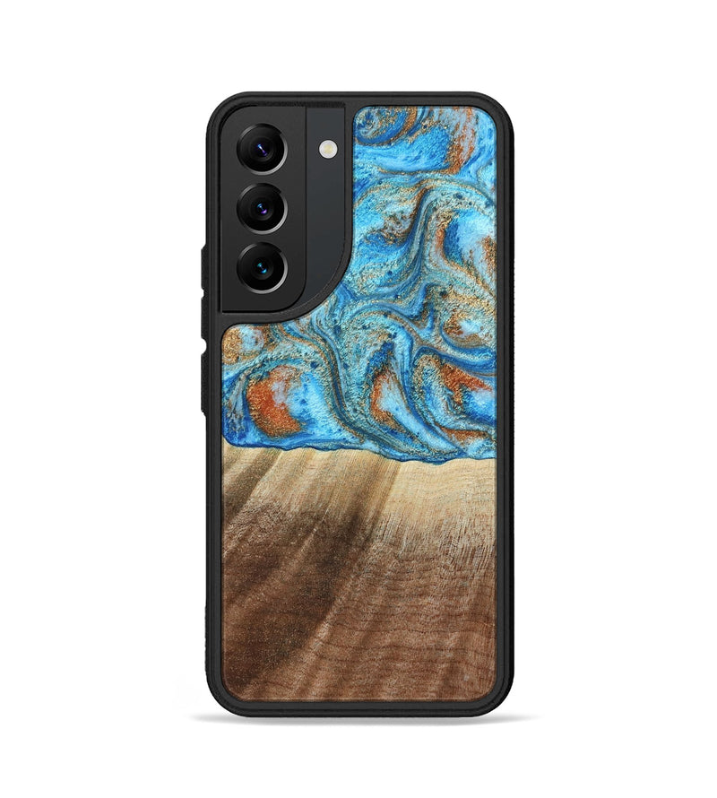 Galaxy S22 Wood Phone Case - Gregg (Teal & Gold, 801025)