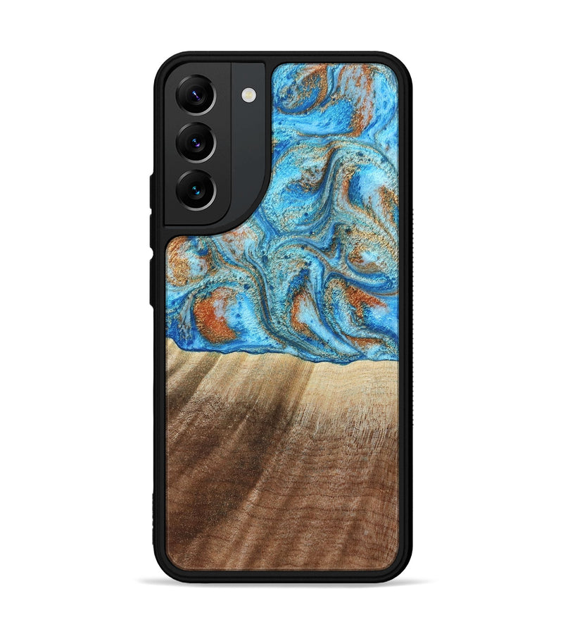 Galaxy S22 Plus Wood Phone Case - Gregg (Teal & Gold, 801025)