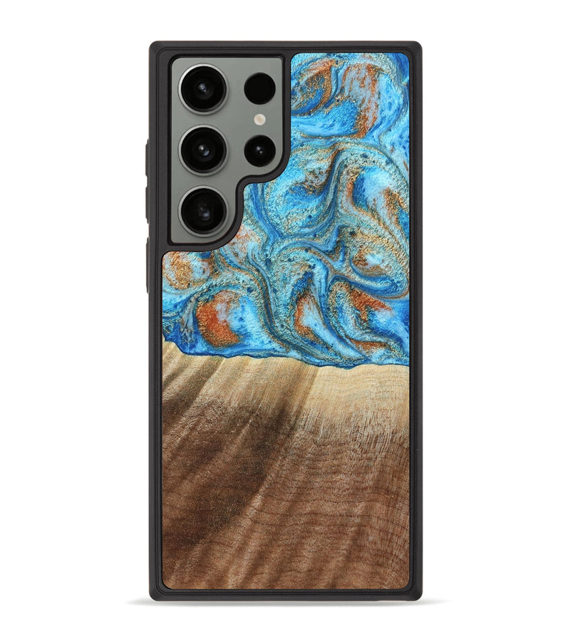 Galaxy S23 Ultra Wood Phone Case - Gregg (Teal & Gold, 801025)