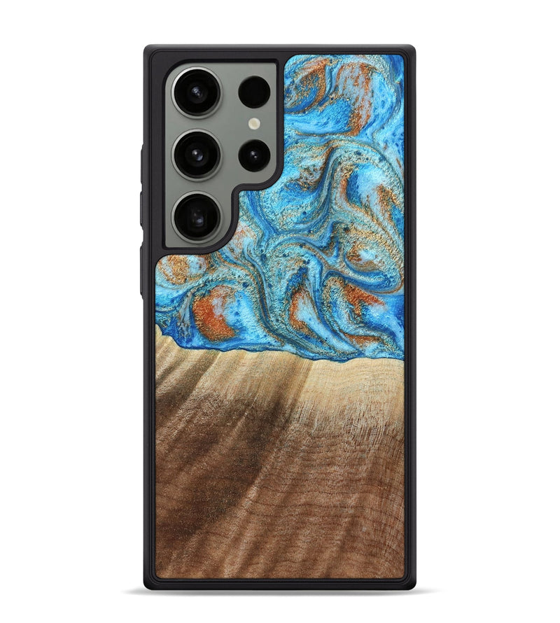 Galaxy S24 Ultra Wood Phone Case - Gregg (Teal & Gold, 801025)