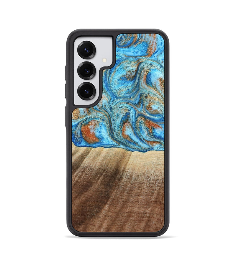 Galaxy S25 Wood Phone Case - Gregg (Teal & Gold, 801025)