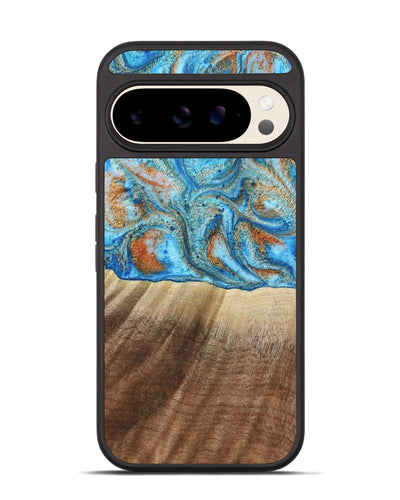 Pixel 10 Wood Phone Case - Gregg (Teal & Gold, 801025)