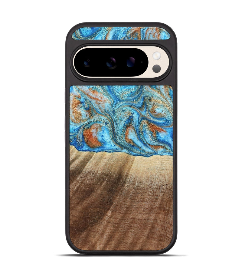 Pixel 10 Wood Phone Case - Gregg (Teal & Gold, 801025)