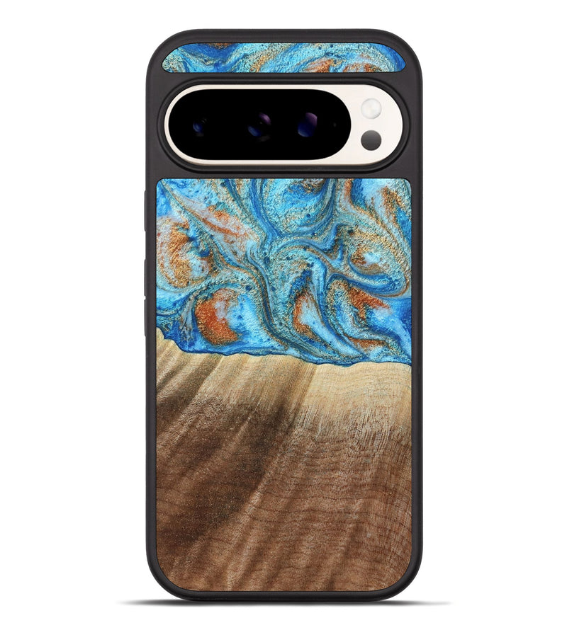 Pixel 10 Pro XL Wood Phone Case - Gregg (Teal & Gold, 801025)