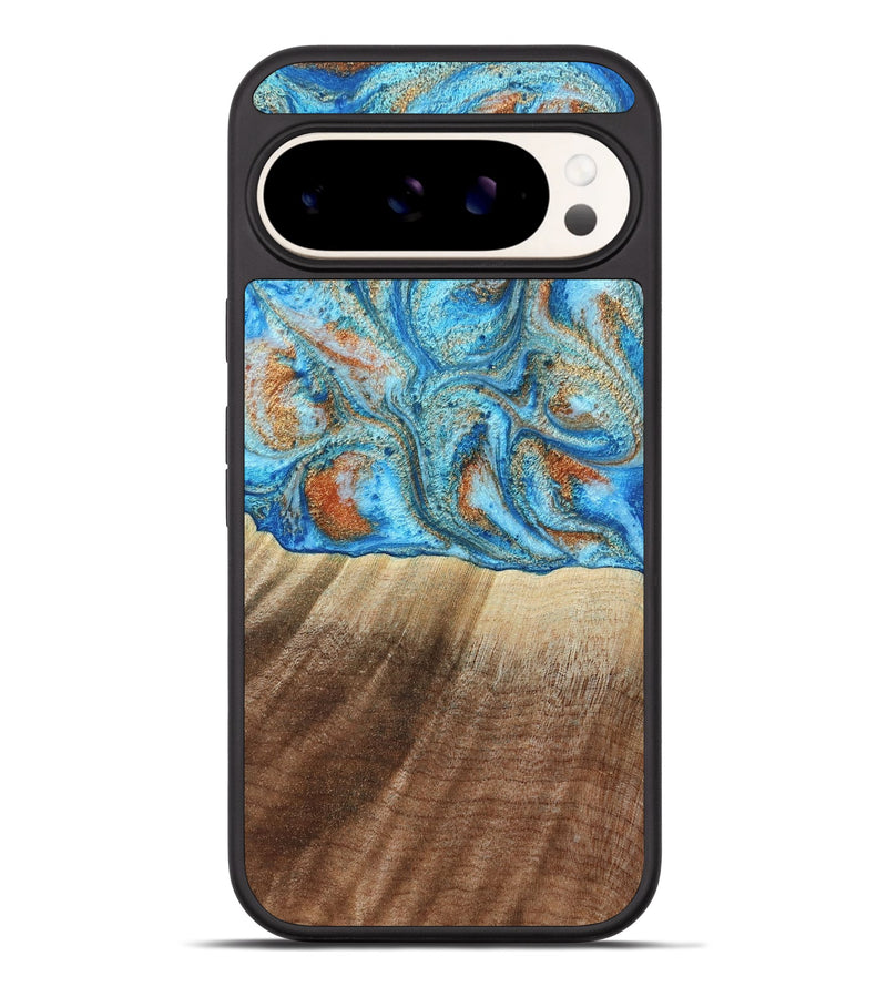Pixel 9 Pro XL Wood Phone Case - Gregg (Teal & Gold, 801025)
