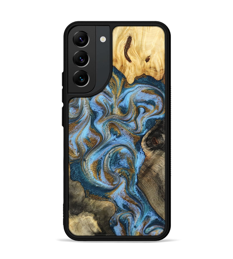 Galaxy S22 Plus Wood Phone Case - Shannon (Teal & Gold, 801026)