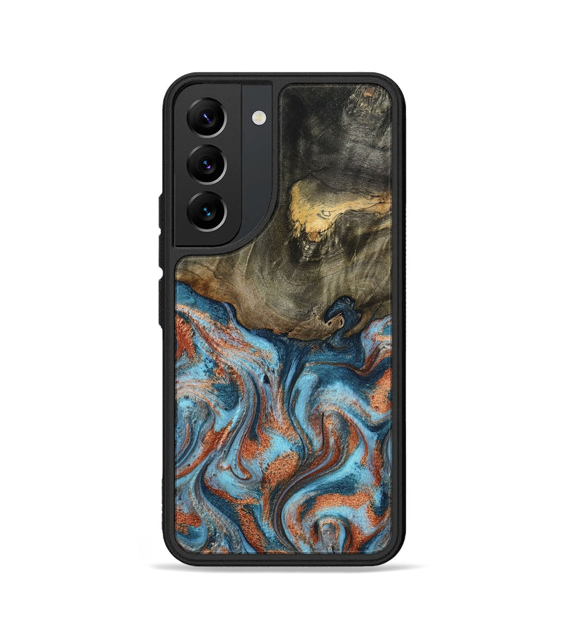 Galaxy S22 Wood Phone Case - Enoch (Teal & Gold, 801027)