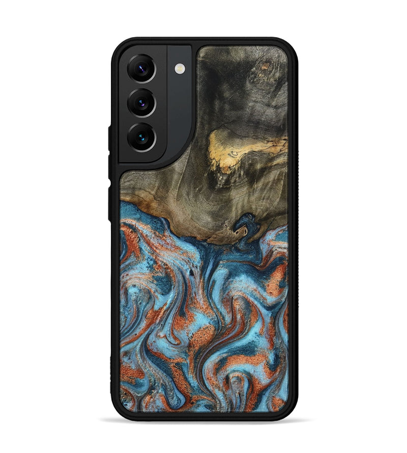 Galaxy S22 Plus Wood Phone Case - Enoch (Teal & Gold, 801027)