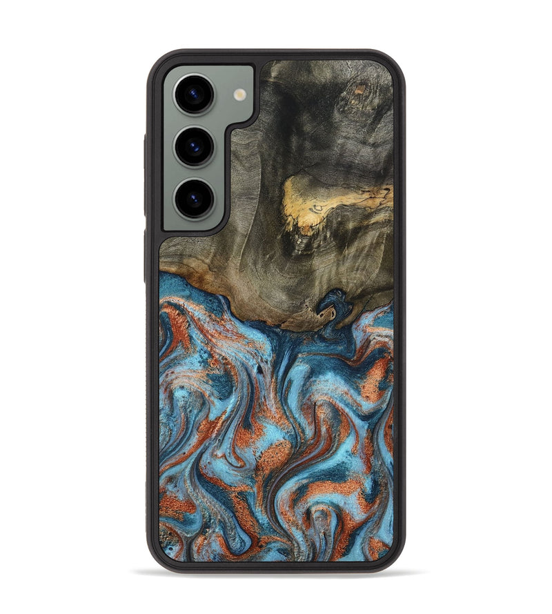 Galaxy S23 Plus Wood Phone Case - Enoch (Teal & Gold, 801027)