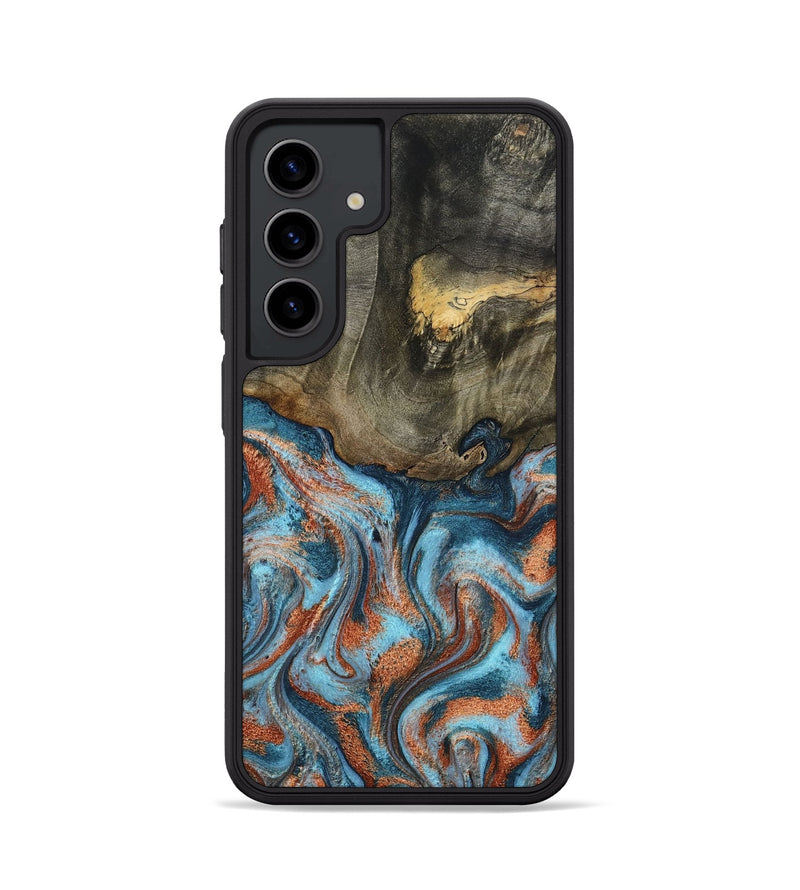 Galaxy S24 Wood Phone Case - Enoch (Teal & Gold, 801027)