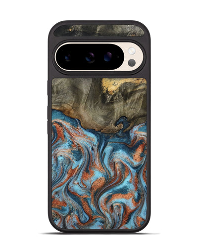 Pixel 10 Wood Phone Case - Enoch (Teal & Gold, 801027)