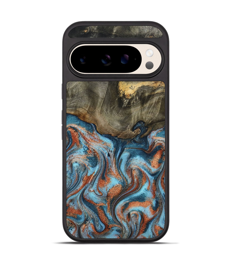 Pixel 10 Wood Phone Case - Enoch (Teal & Gold, 801027)
