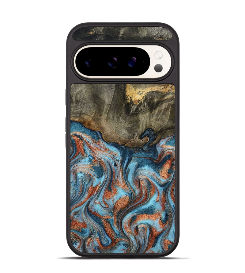 Pixel 9 Wood Phone Case - Enoch (Teal & Gold, 801027)