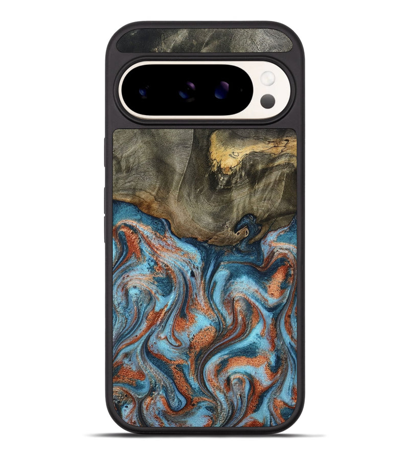 Pixel 9 Pro XL Wood Phone Case - Enoch (Teal & Gold, 801027)