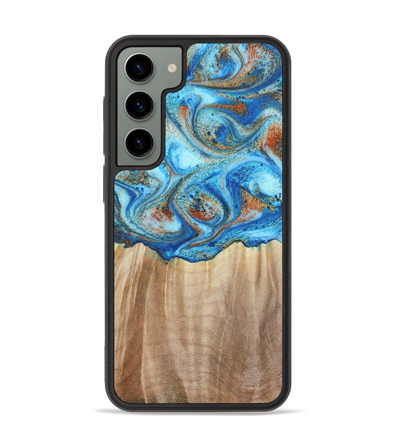 Galaxy S23 Plus Wood Phone Case - Tyree (Teal & Gold, 801028)