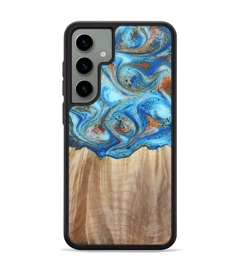 Galaxy S24 Plus Wood Phone Case - Tyree (Teal & Gold, 801028)