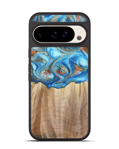 Pixel 10 Wood Phone Case - Tyree (Teal & Gold, 801028)