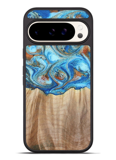 Pixel 9 Pro XL Wood Phone Case - Tyree (Teal & Gold, 801028)