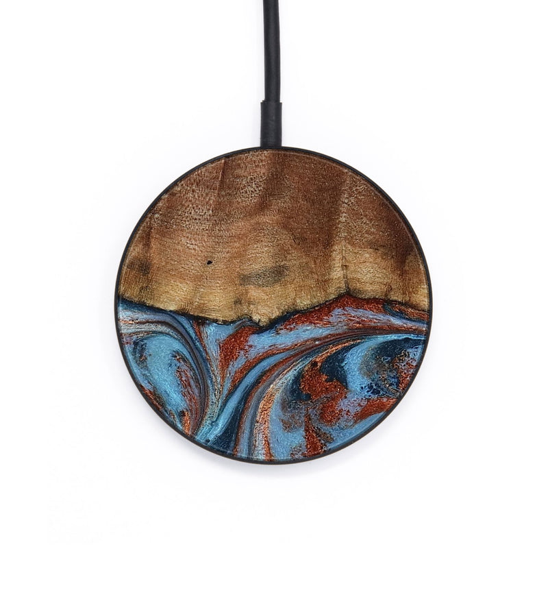 Circle Wood Wireless Charger - Gaige (Teal & Gold, 801029)