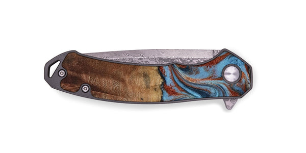 EDC Wood Pocket Knife - Gaige (Teal & Gold, 801029)
