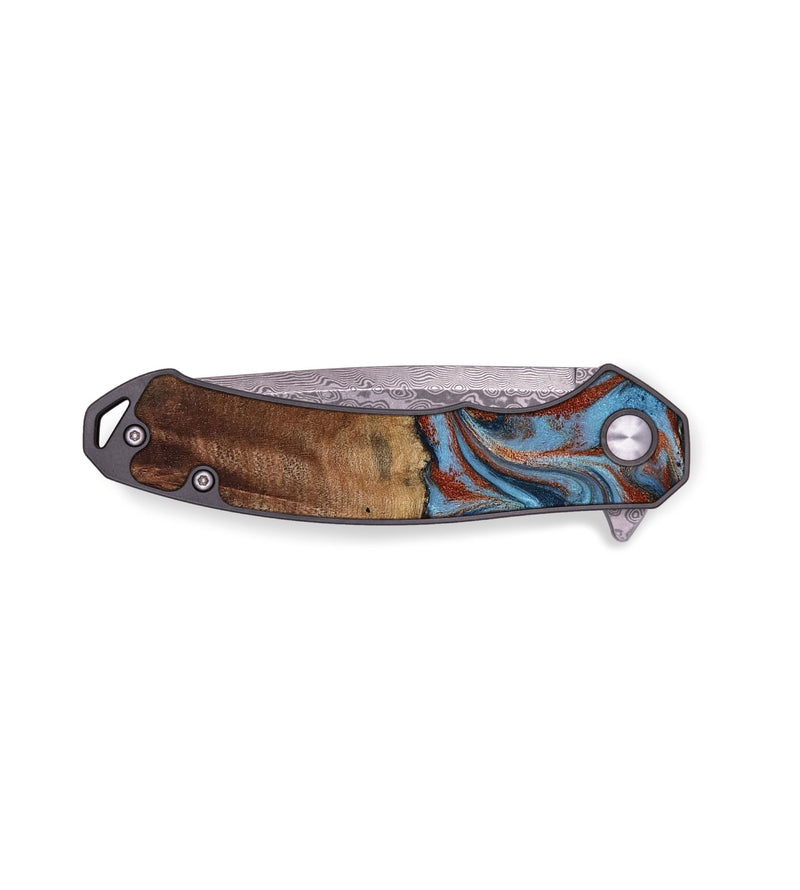 EDC Wood Pocket Knife - Gaige (Teal & Gold, 801029)