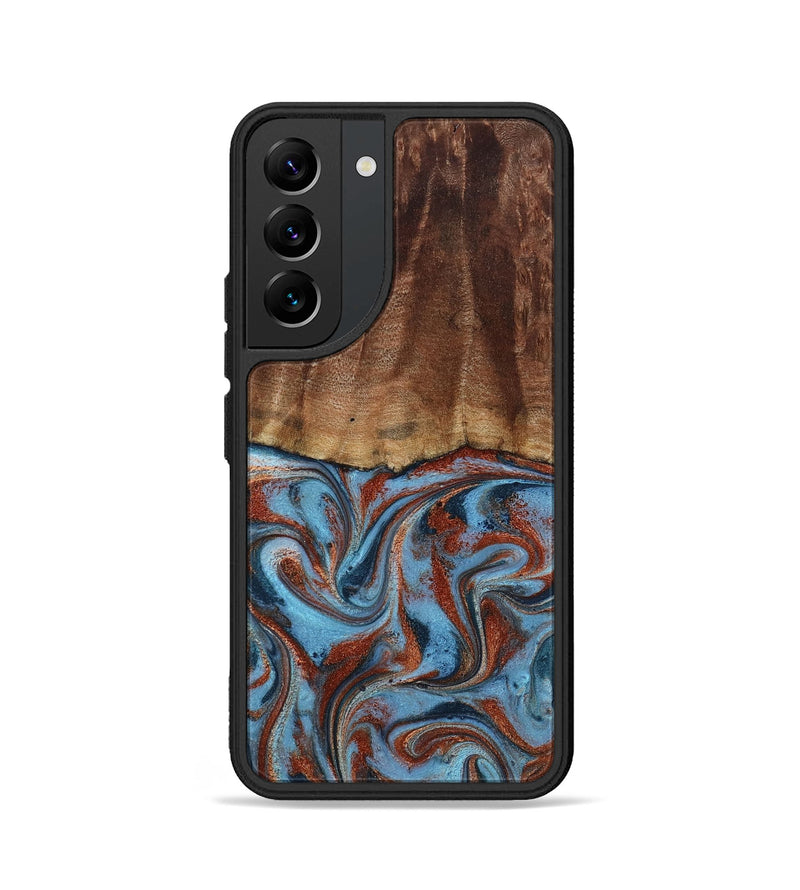 Galaxy S22 Wood Phone Case - Gaige (Teal & Gold, 801029)