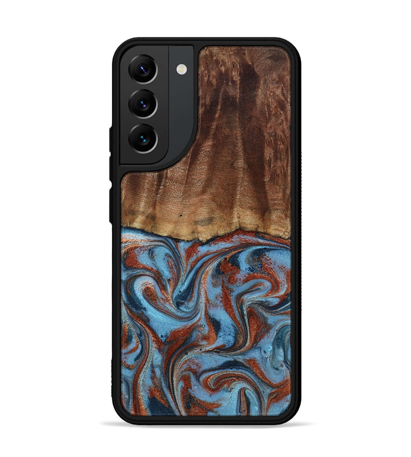 Galaxy S22 Plus Wood Phone Case - Gaige (Teal & Gold, 801029)