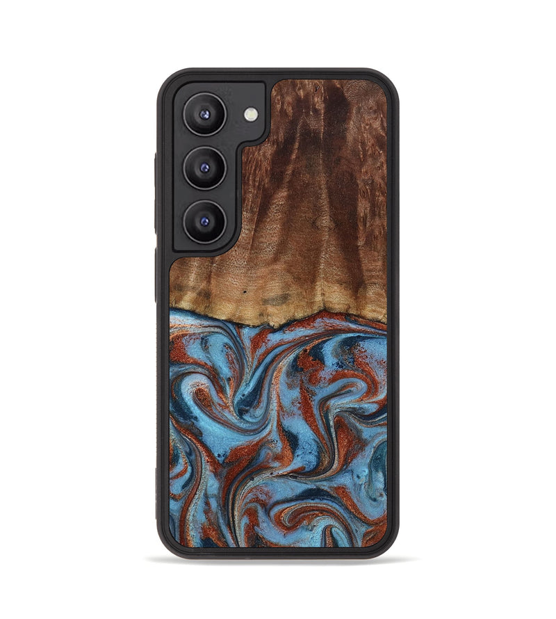 Galaxy S23 Wood Phone Case - Gaige (Teal & Gold, 801029)