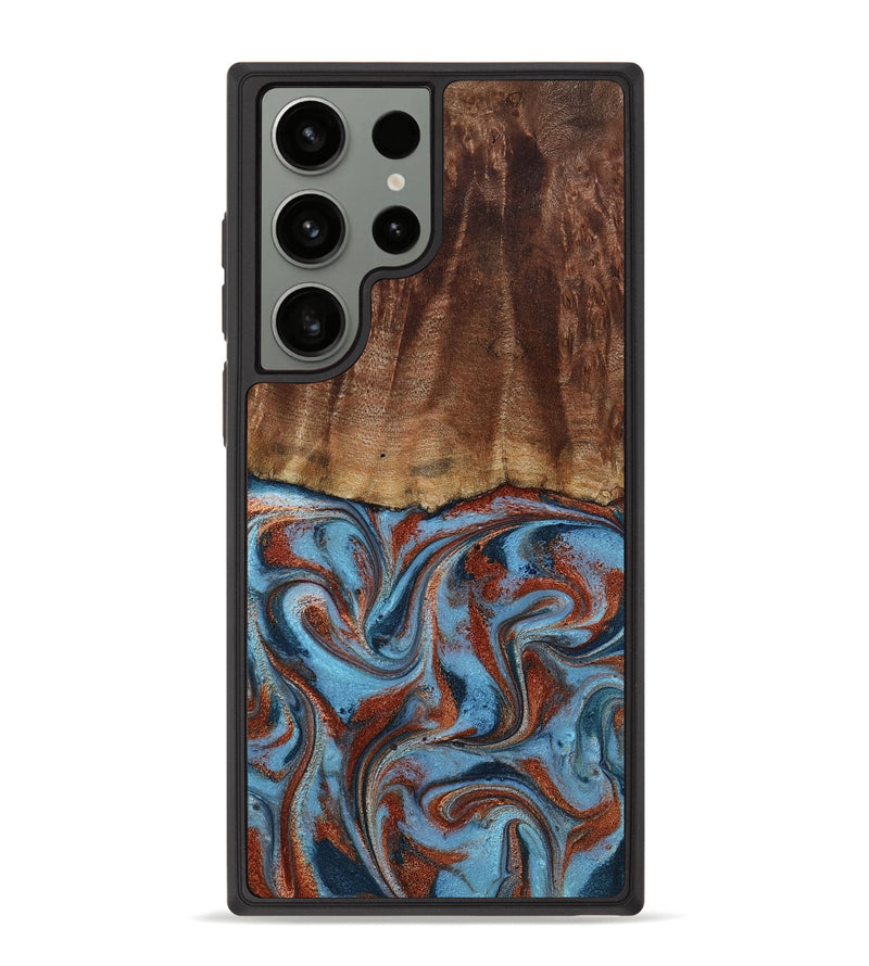 Galaxy S23 Ultra Wood Phone Case - Gaige (Teal & Gold, 801029)