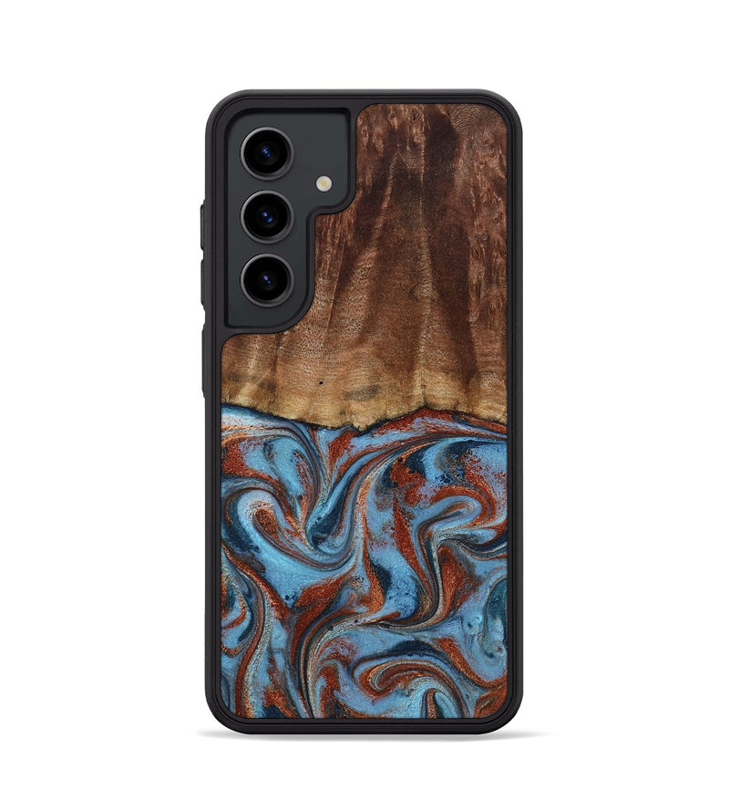 Galaxy S24 Wood Phone Case - Gaige (Teal & Gold, 801029)