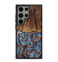 Galaxy S24 Ultra Wood Phone Case - Gaige (Teal & Gold, 801029)