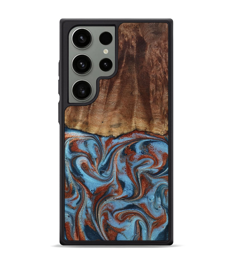 Galaxy S24 Ultra Wood Phone Case - Gaige (Teal & Gold, 801029)