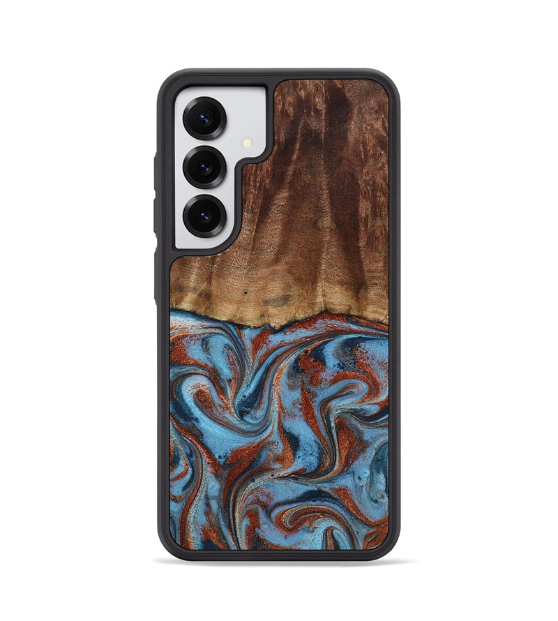 Galaxy S25 Wood Phone Case - Gaige (Teal & Gold, 801029)