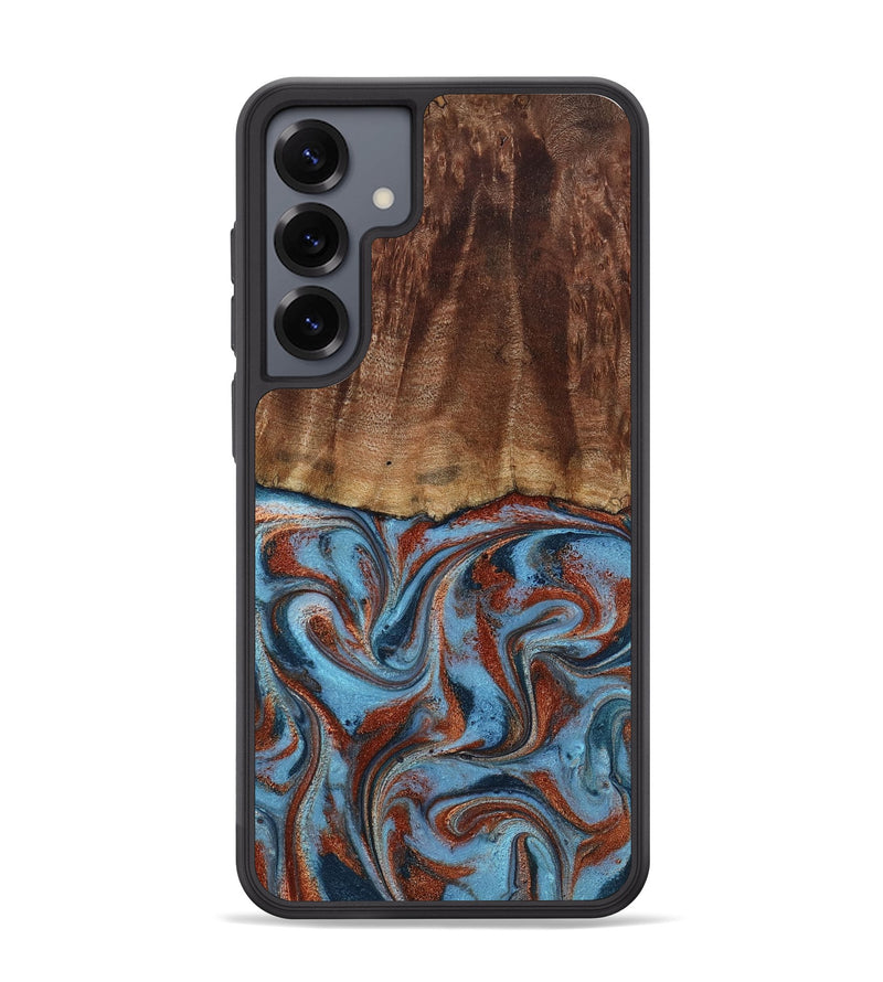 Galaxy S25 Plus Wood Phone Case - Gaige (Teal & Gold, 801029)