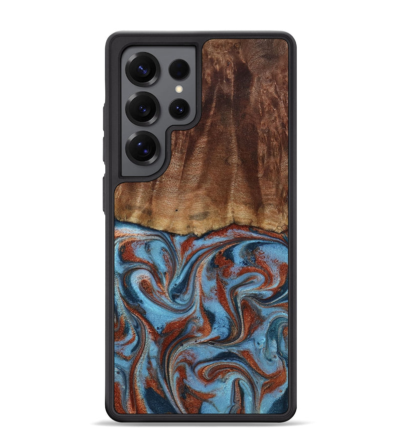 Galaxy S25 Ultra Wood Phone Case - Gaige (Teal & Gold, 801029)