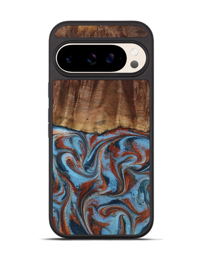 Pixel 10 Wood Phone Case - Gaige (Teal & Gold, 801029)