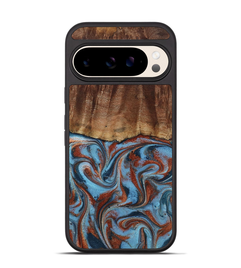 Pixel 10 Wood Phone Case - Gaige (Teal & Gold, 801029)