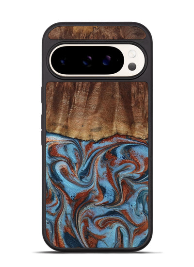 Pixel 9 Wood Phone Case - Gaige (Teal & Gold, 801029)