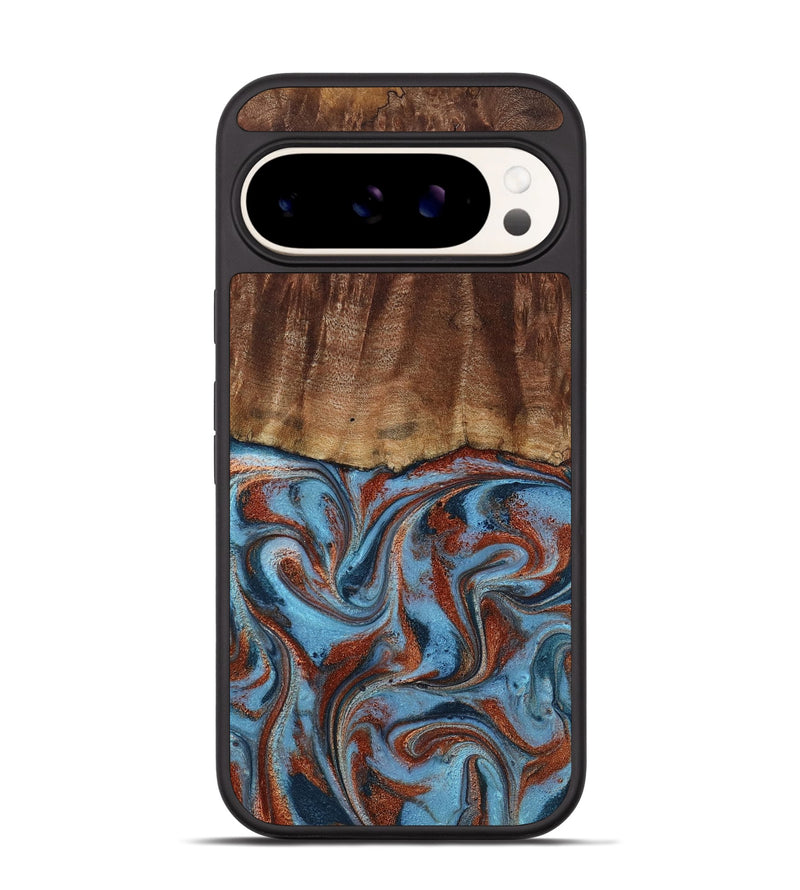 Pixel 9 Wood Phone Case - Gaige (Teal & Gold, 801029)