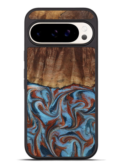 Pixel 9 Pro XL Wood Phone Case - Gaige (Teal & Gold, 801029)
