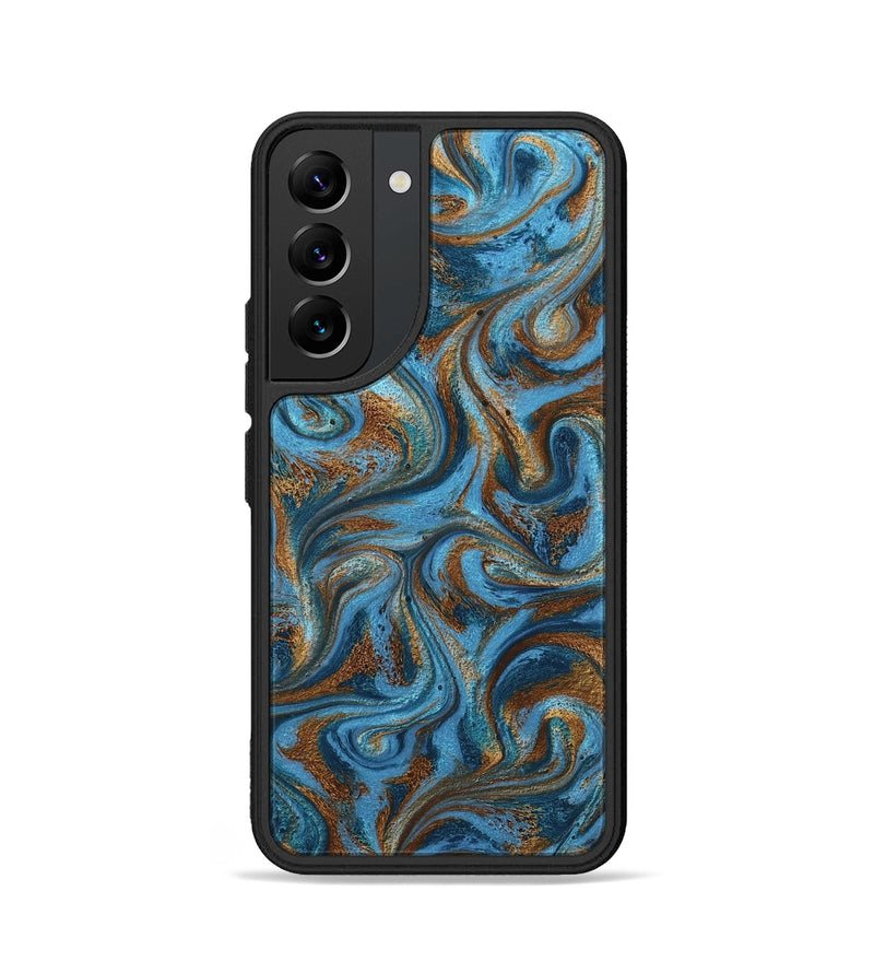 Galaxy S22 ResinArt Phone Case - Jasiah (Teal & Gold, 801030)
