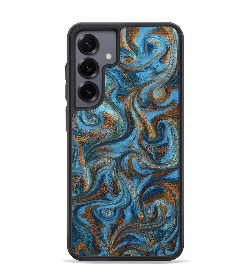 Galaxy S25 Plus ResinArt Phone Case - Jasiah (Teal & Gold, 801030)