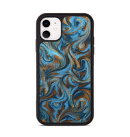 iPhone 11 ResinArt Phone Case - Jasiah (Teal & Gold, 801030)