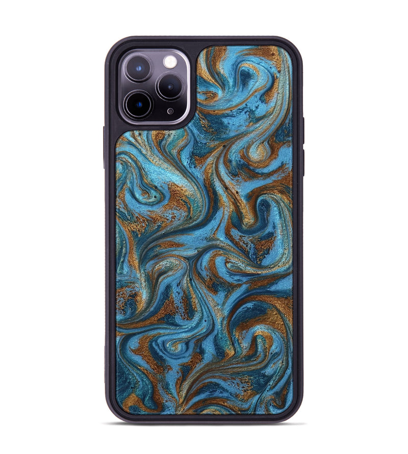 iPhone 11 Pro Max ResinArt Phone Case - Jasiah (Teal & Gold, 801030)