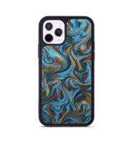 iPhone 11 Pro ResinArt Phone Case - Jasiah (Teal & Gold, 801030)