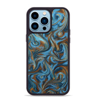 iPhone 14 Pro Max ResinArt Phone Case - Jasiah (Teal & Gold, 801030)