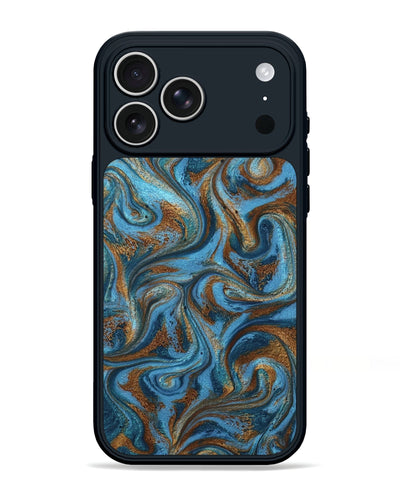 iPhone 17 Pro Max ResinArt Phone Case - Jasiah (Teal & Gold, 801030)