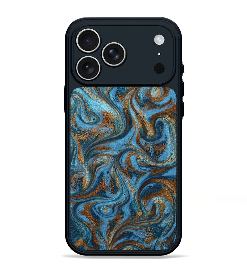 iPhone 17 Pro Max ResinArt Phone Case - Jasiah (Teal & Gold, 801030)