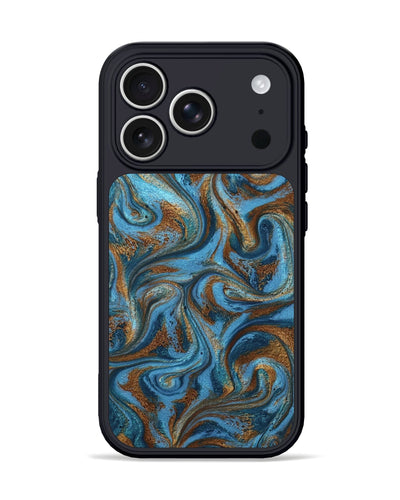 iPhone 17 Pro ResinArt Phone Case - Jasiah (Teal & Gold, 801030)